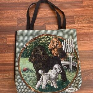 Poodle Dog Tapestry Tote Bag 16.5”x16.5” 3  Prairie cottagecore boho Casual